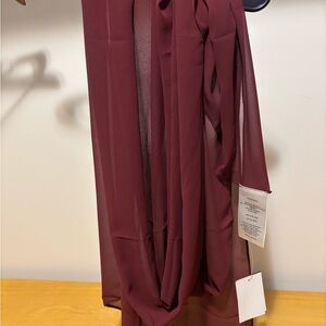 Elegant Burgundy Sheer Scarf